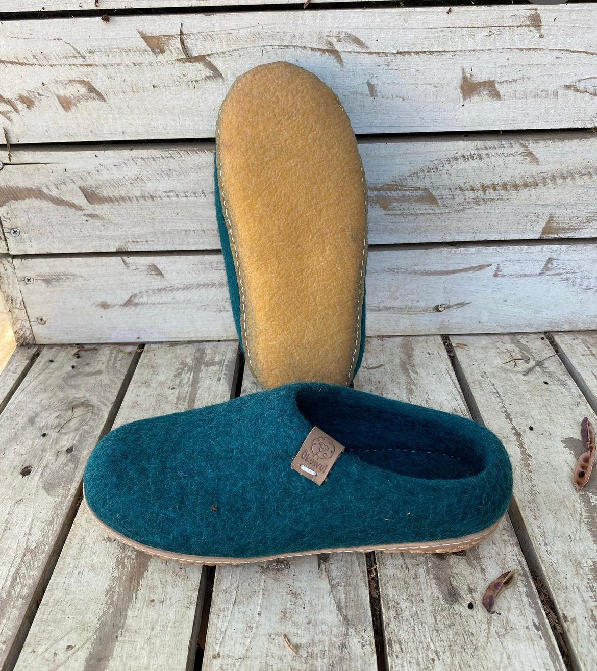Zapato de casa suela crepé Verde T45